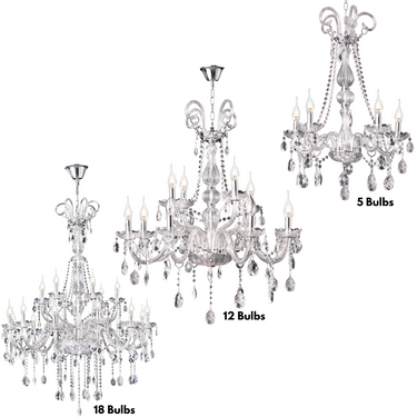Polished Chrome Chandelier with Crystals